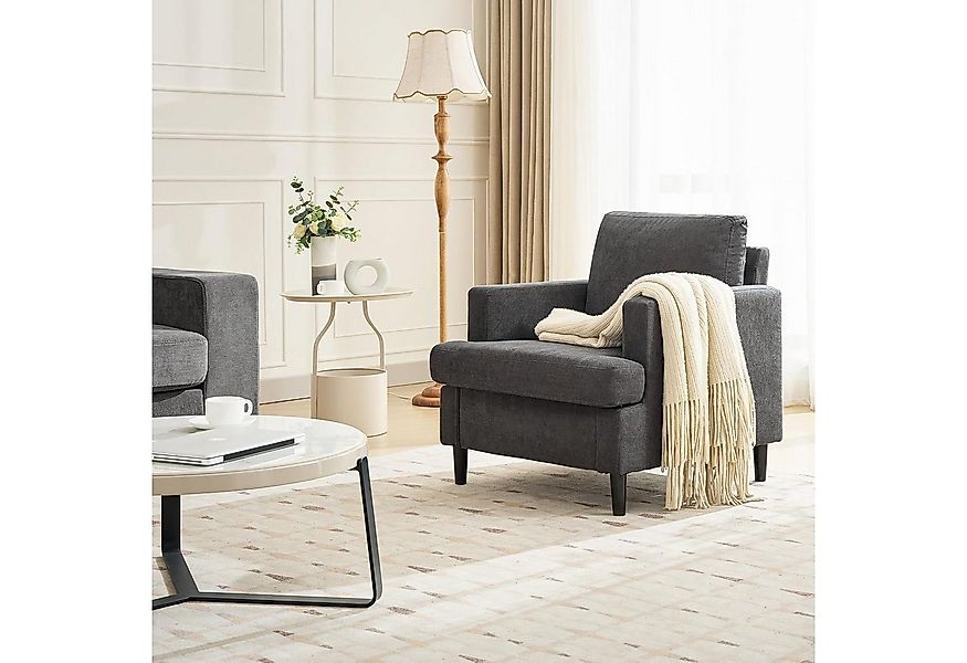 GarveeMore Sessel Einzelsessel mit Massivholz Rahmen und Füßen, Einem Schwa günstig online kaufen