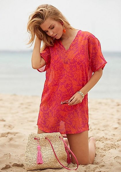 Venice Beach Chiffontunika mit Blumendruck, Strandkleid, modisch, Cover-Up günstig online kaufen