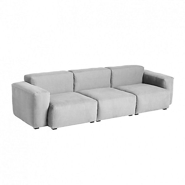 HAY - Mags Soft 3-Sitzer Sofa Armlehne niedrig - hellgrau/Naht hellgrau/Sto günstig online kaufen