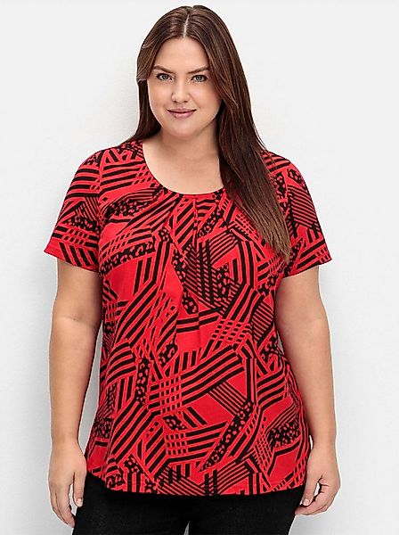 Sieh an! T-Shirt Shirt Kurzarm in A-Linie, mit grafischem Muster günstig online kaufen