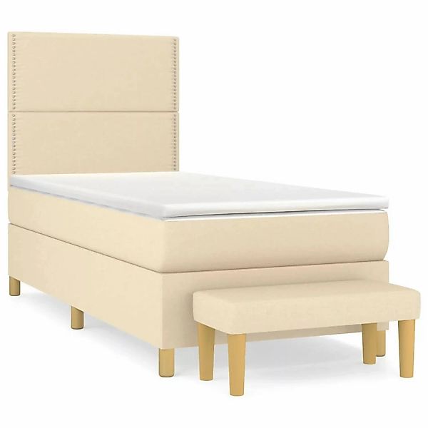 vidaXL Boxspringbett mit Matratze Creme 90x200 cm Stoff1358536 günstig online kaufen
