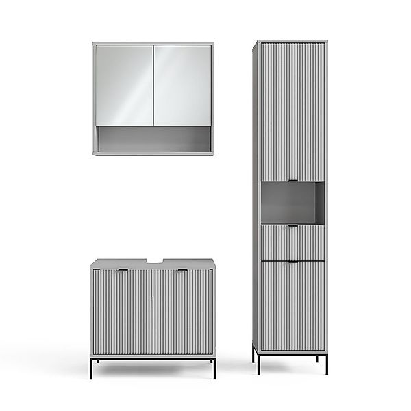 Vicco Badmöbel-Set Eliza, Grau, 3 Teile, günstig online kaufen