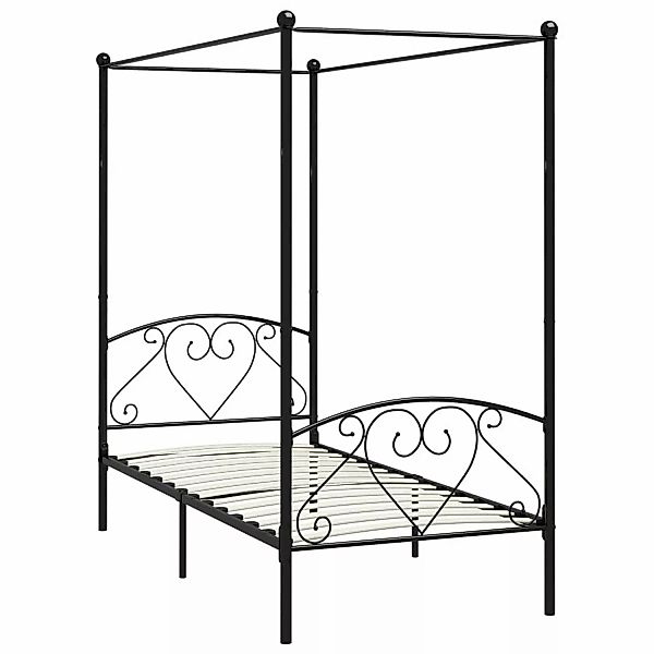 Himmelbett-gestell Schwarz Metall 90 X 200 Cm günstig online kaufen