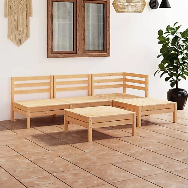 5-tlg. Garten-lounge-set Kiefer Massivholz günstig online kaufen