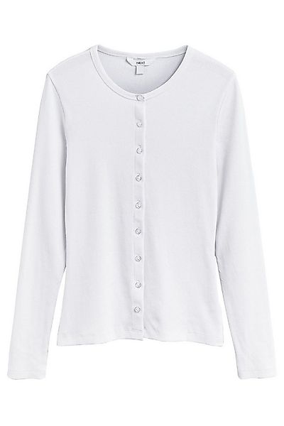 Next T-Shirt Geripptes, durchgeknöpftes Henley-Langarmshirt (1-tlg) günstig online kaufen