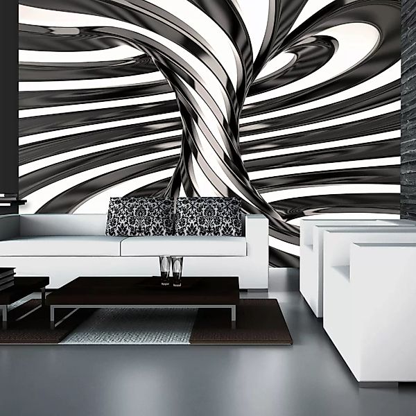 Fototapete - Black and white swirl günstig online kaufen
