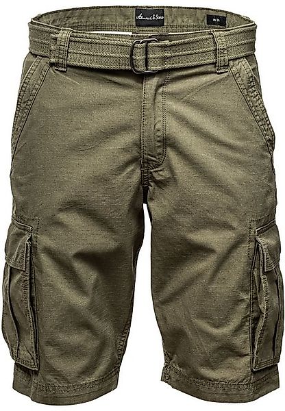 Amaci&Sons Cargoshorts MIDFIELD Chinoshort inkl. Gürtel Herren Bermuda Shor günstig online kaufen
