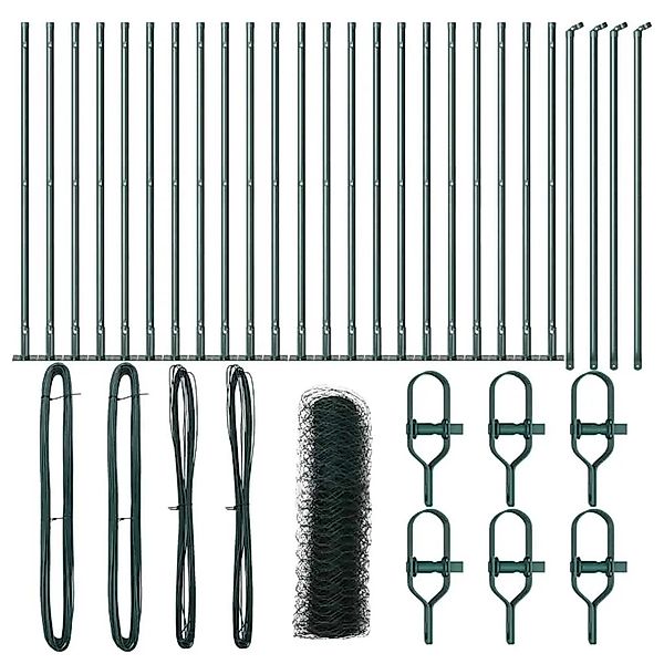 vidaXL Zaunpfosten Grün 50 x 0,8 m 36 mm Maschen Stahl und PVC 3353550 günstig online kaufen