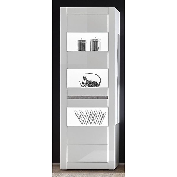 Lomadox Vitrine COGO-61 weiß Hochglanz Beleuchtung günstig online kaufen