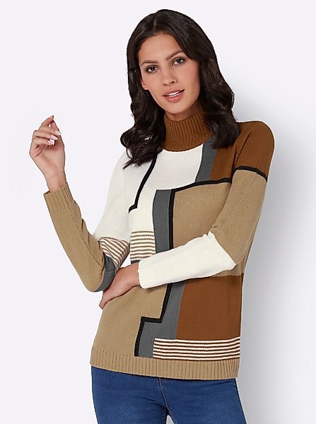 Sieh an! Strickpullover Stehkragenpullover günstig online kaufen