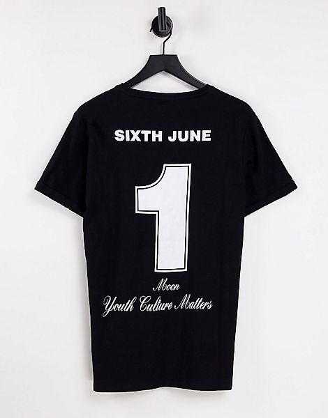 Sixth June – T-Shirt mit Mond-Print in Schwarz günstig online kaufen