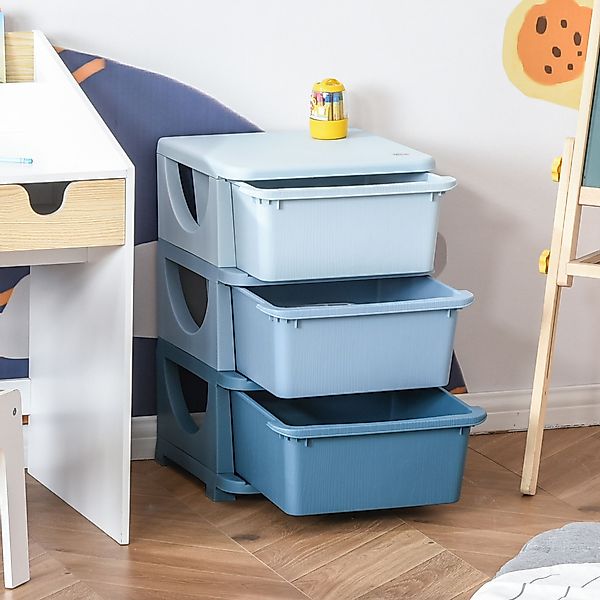 HOMCOM Spielzeugaufbewahrung, 3Ebenen, Kommode Kinderzimmer, kleiner Schubl günstig online kaufen
