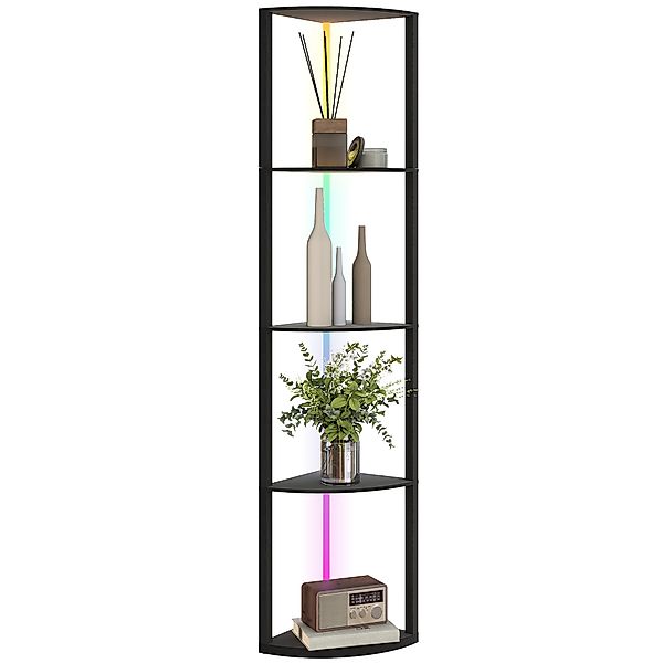 HOMCOM LED Stehlampe 5-stufige dimmbar Stehleuchte mit Regal,  RGB Farbwech günstig online kaufen