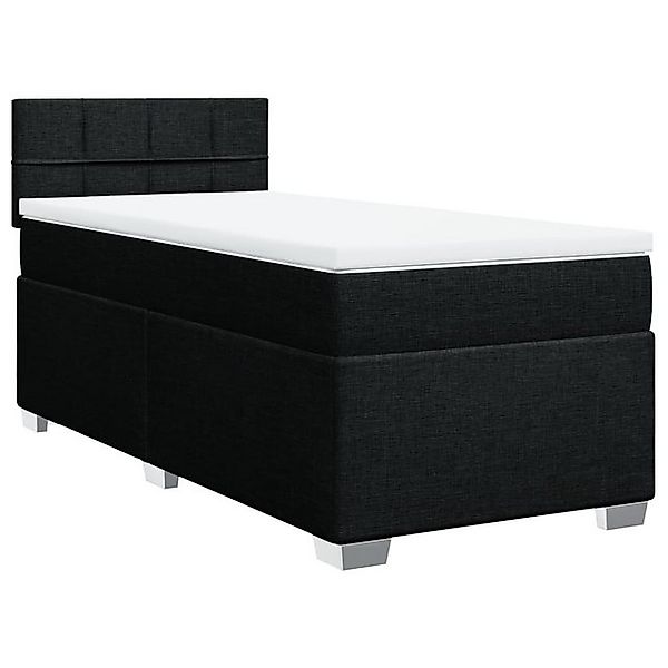 vidaXL Boxspringbett, Boxspringbett mit Matratze Schwarz 90x200 cm Stoff günstig online kaufen
