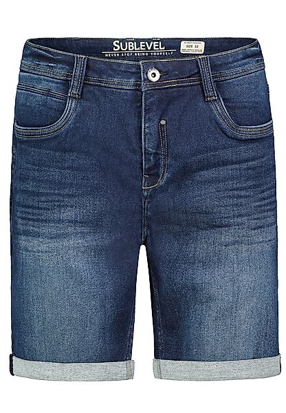 SUBLEVEL Jeansshorts im Used-Look mit umgeschlagenem günstig online kaufen