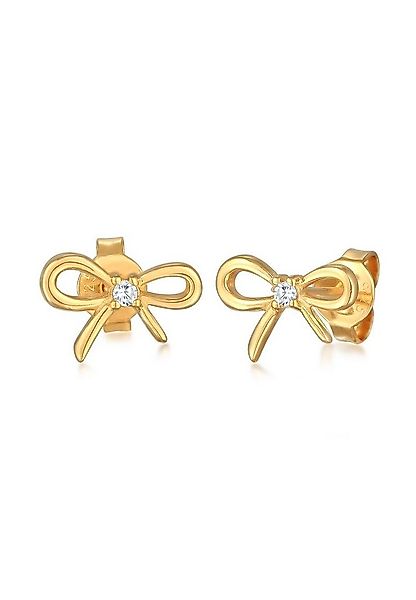 Elli Paar Ohrstecker Schleife Zirkonia Romantik 925 Silber, Schleife günstig online kaufen