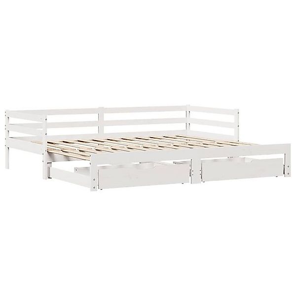 vidaXL Bett Tagesbett mit Schubladen Weiß 90x200 cm Kiefernholz günstig online kaufen
