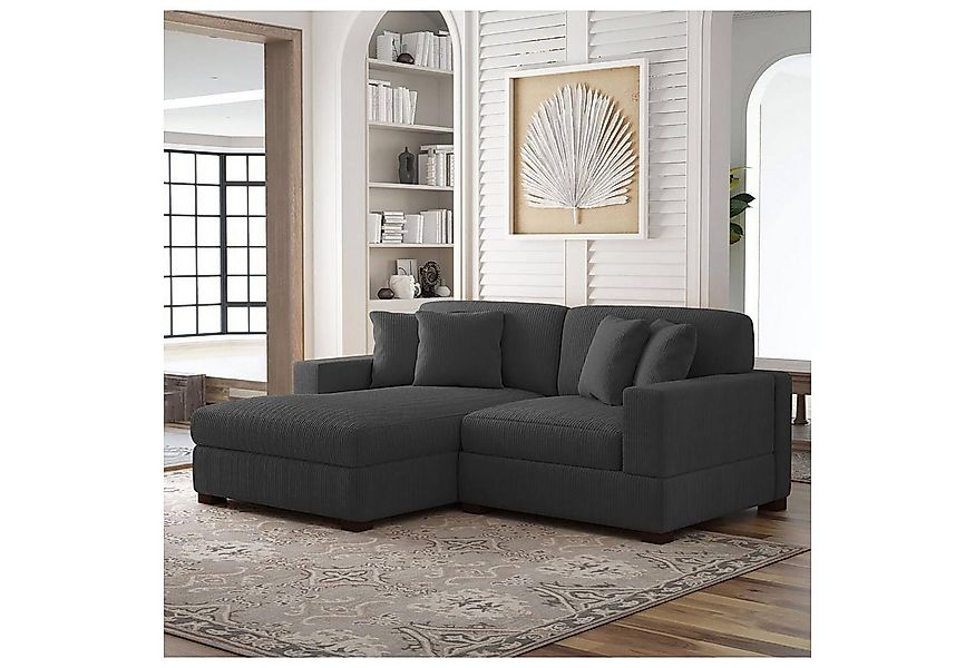 HTI-Living Sofa Couch mit Ottomane Links Xenia Anthrazit, Stück 1 Teile günstig online kaufen