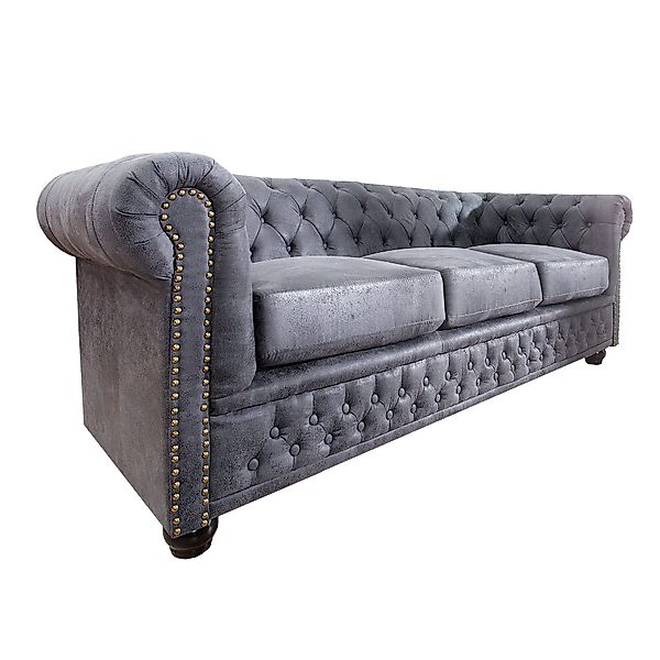 riess-ambiente Sofa CHESTERFIELD 200cm antik grau, günstig online kaufen