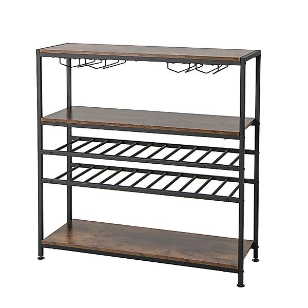Costway 5-Stufiger Weinregal Rustikales Braun Glashalter günstig online kaufen