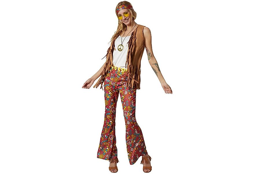 dressforfun Hippie-Kostüm Damenkostüm, Braune Weste und Hose mit passenden günstig online kaufen