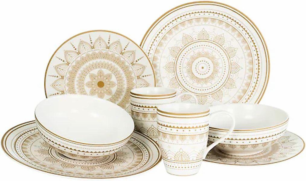 CreaTable Kombiservice »Mandala Gold« Service, goldene orientalische Motive günstig online kaufen