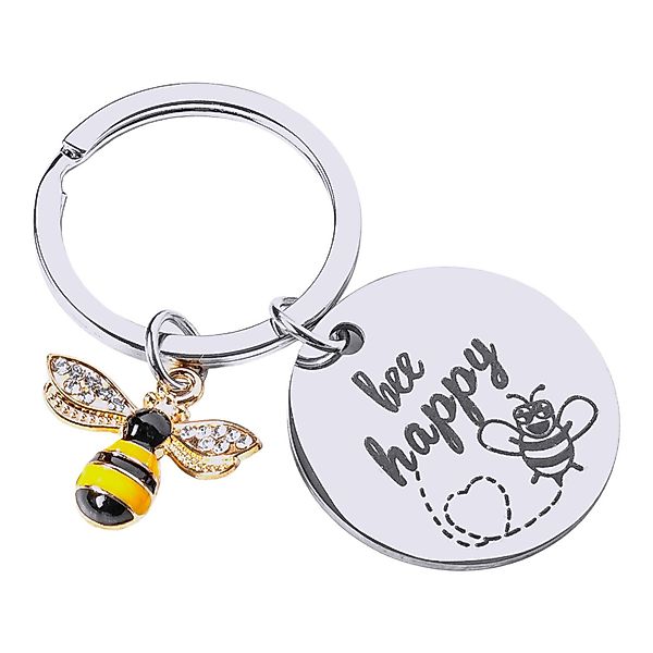 Gadget Master Schlüsselanhänger Bee Happy Schlüsselanhänger günstig online kaufen