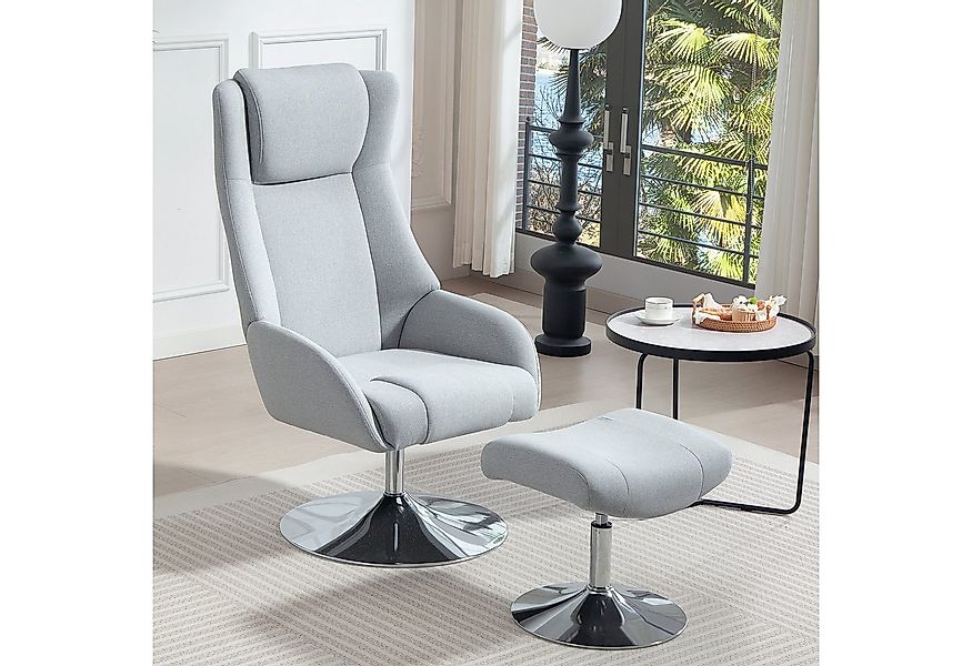 HOMCOM Relaxsessel Ohrensessel mit Hocker, zurücklehnbar (Loungesessel, 2-S günstig online kaufen