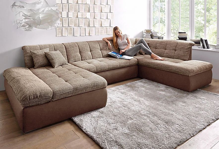 DOMO collection Wohnlandschaft "Moric U-Form, auch in Cord, Breite 353cm, v günstig online kaufen