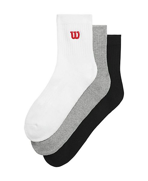 Wilson Tennissocken Quarter Logo weiss/grau/schwarz Herren - 3 Paar günstig online kaufen