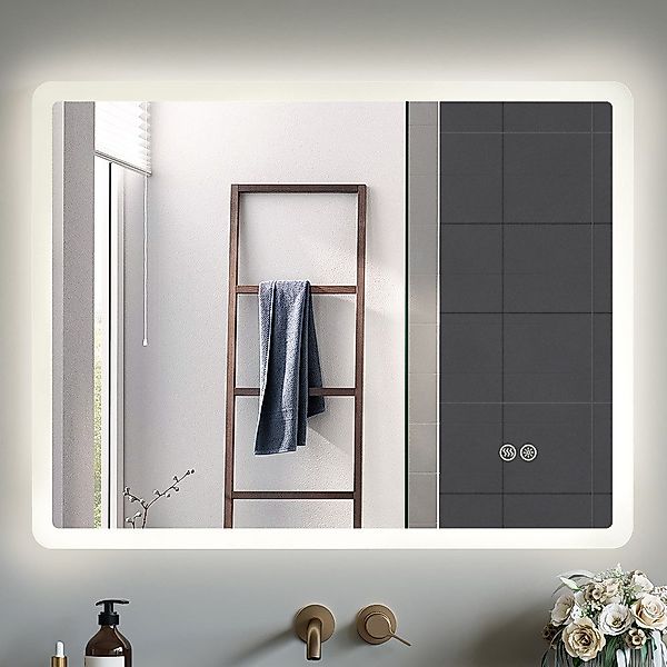 HOROW Badspiegel Badezimmerspiegel mit Beleuchtung LED günstig online kaufen