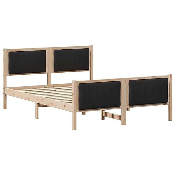 vidaXL Bettgestell Braun und Schwarz 140 x 190 cm Massivholz Kiefer 3394325 günstig online kaufen