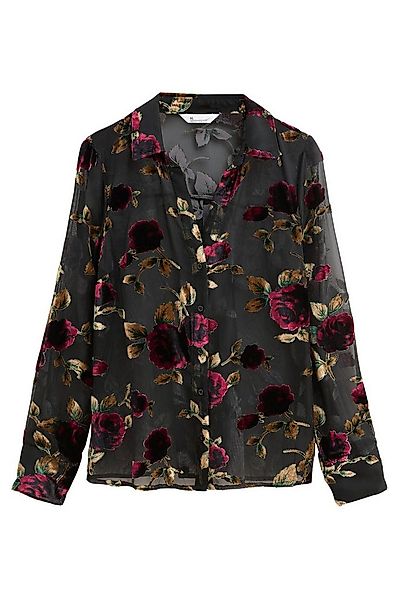 Next Hemdbluse Transparente N. Premium Bluse mit Samt-Beflockung (1-tlg) günstig online kaufen