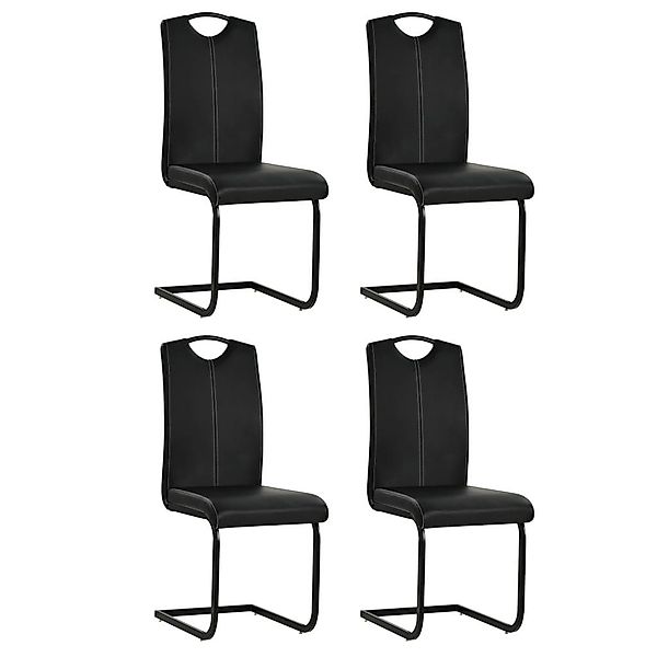 vidaXL Esszimmerstuhl Freischwinger 4 Stk. Schwarz günstig online kaufen