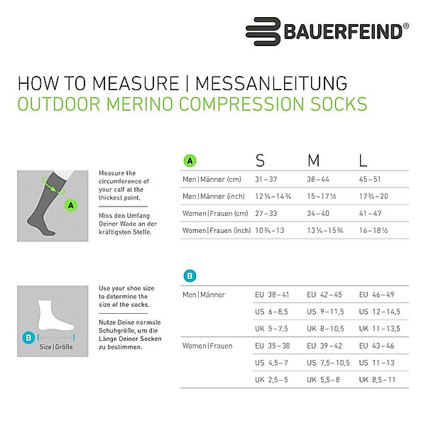 Bauerfeind Sportsocken "Outdoor Merino Compression Socks" mit Kompression, günstig online kaufen