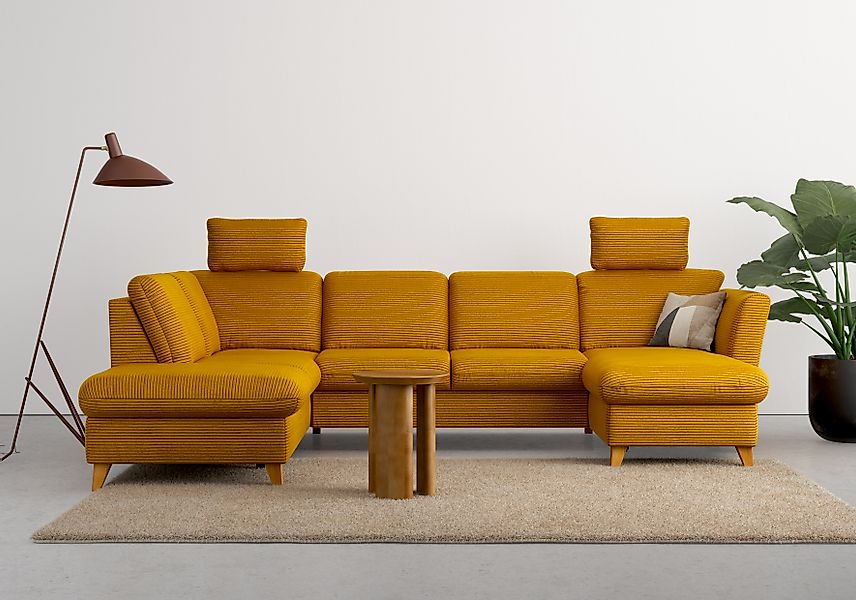 Home affaire Wohnlandschaft »Trelleborg U-Form« wahlweise mit Bettfunktion günstig online kaufen