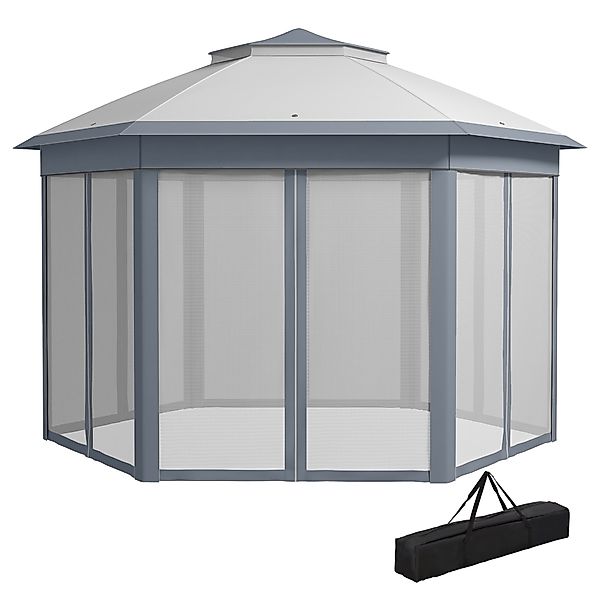 Outsunny Gartenpavillon Faltpavillon 4x4 m Pop-Up-Zelt Partyzelt mit Traget günstig online kaufen