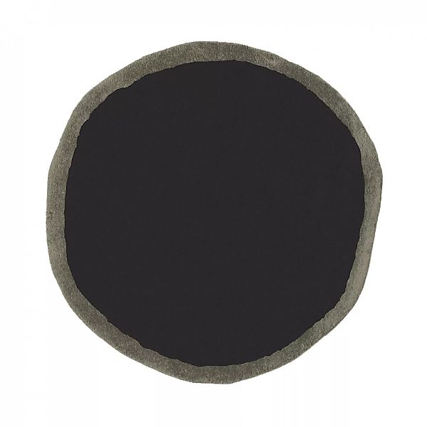 Nanimarquina - Aros Round 2 Teppich Ø100cm - schwarz/khaki/handgetuftet/Dic günstig online kaufen