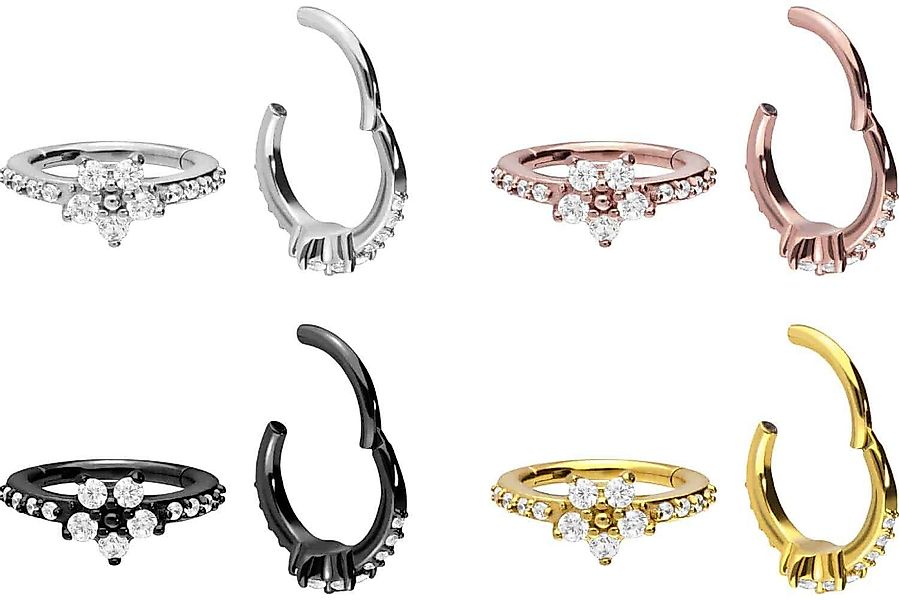 PIERCINGLINE Piercing-Set Chirurgenstahl Segmentring Clicker EINGEFASSTE günstig online kaufen