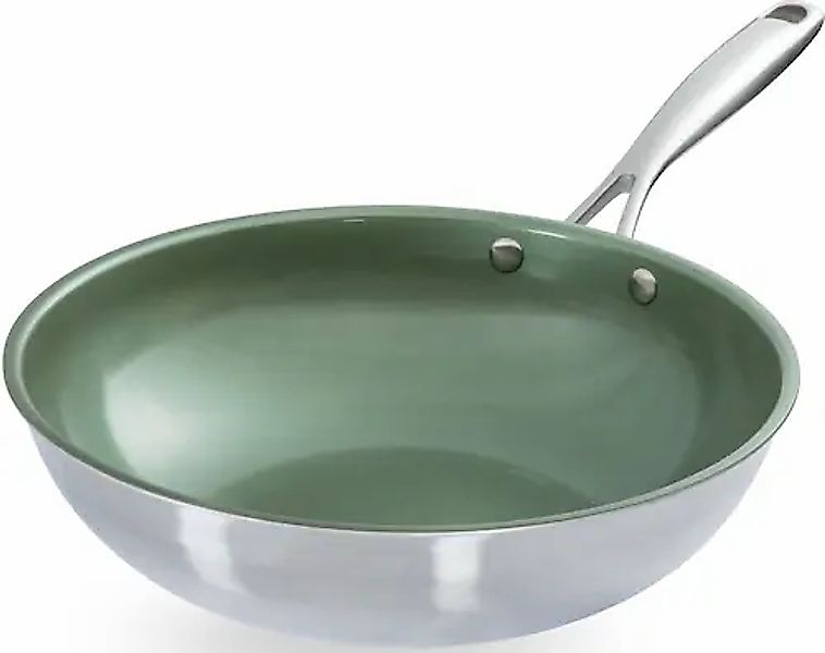 JUST VEGAN Wok »CeraVegan« Edelstahl 18/8 1 Stk. tlg. Pflanzliche Keramikbe günstig online kaufen