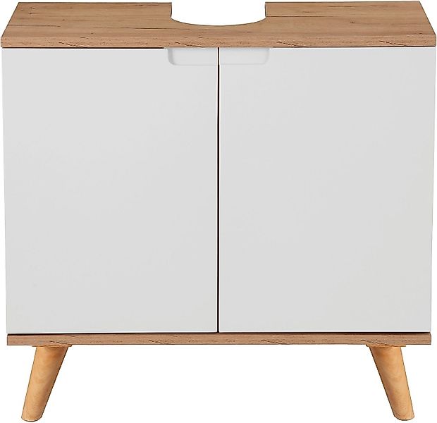 welltime Waschbeckenunterschrank Lund Badunterschrank für wandhängende Wasc günstig online kaufen