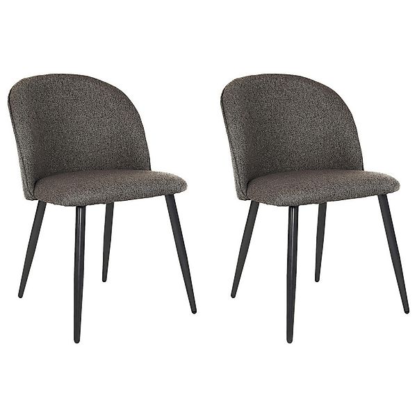 Stuhl NAYLA  2er-Set dunkelgrau schwarz Webstoff Metall B/H/T: ca. 51x81,5x günstig online kaufen