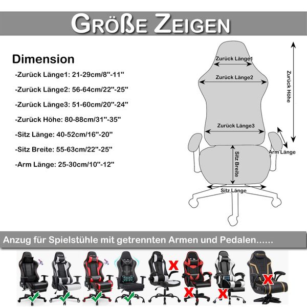 Jibenhome Bürostuhlhusse Stuhlbezug Samt Gaming Stuhl günstig online kaufen