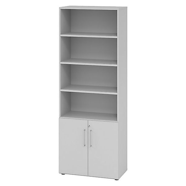 bümö Aktenschrank smart Kombischrank - 2 plus 4 Ordnerhöhen Dekor: Grau günstig online kaufen