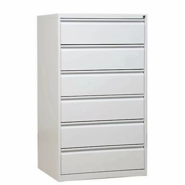 PROREGAL Karteischrank Mare 6 Schubladen HxBxT 132 x 76 x 62 cm Weiß günstig online kaufen
