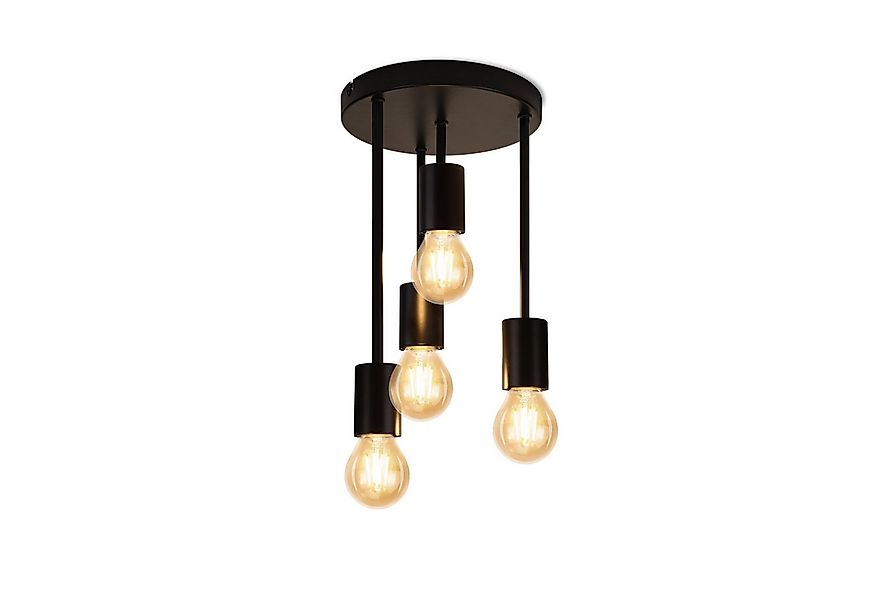 Nettlife Deckenleuchte Hängend 4 Flammig Deckenspots Vintage Schwarz E27 Kü günstig online kaufen