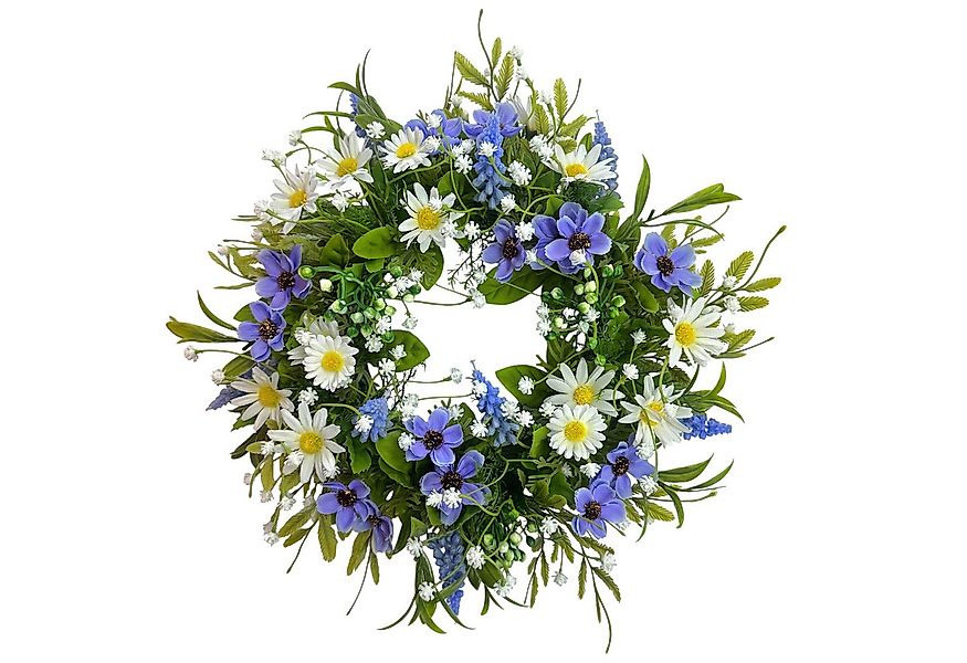 Kunstkranz Künstlicher Blumenkranz Margerite-Hyazinthe Ø35cm. Türkranz Deko günstig online kaufen