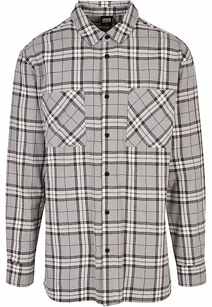 URBAN CLASSICS Langarmhemd "Urban Classics Herren Long Oversized Grey Check günstig online kaufen