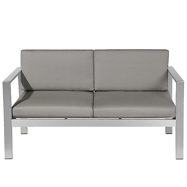 Beliani Gartenbank Grau Silber 70x142x80 günstig online kaufen