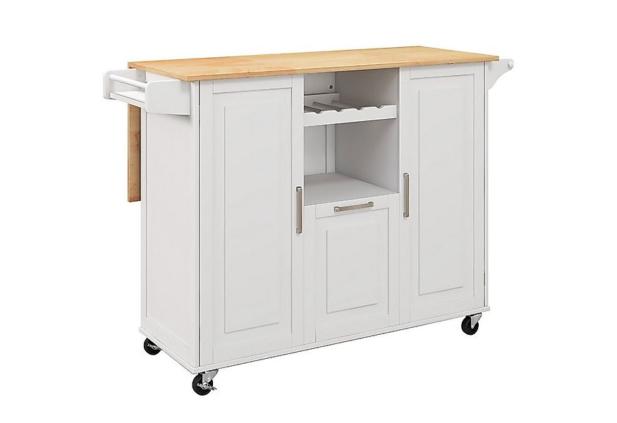 COSTWAY Küchenwagen, mit Weinflaschenregal, bis 175kg, 130x74x90cm günstig online kaufen